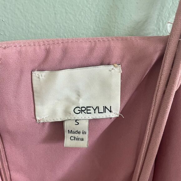 Anthropologie Greylin Ellie Blush Pink Off the Shoulder Tie Waist Romper SZ S - Picture 7 of 9